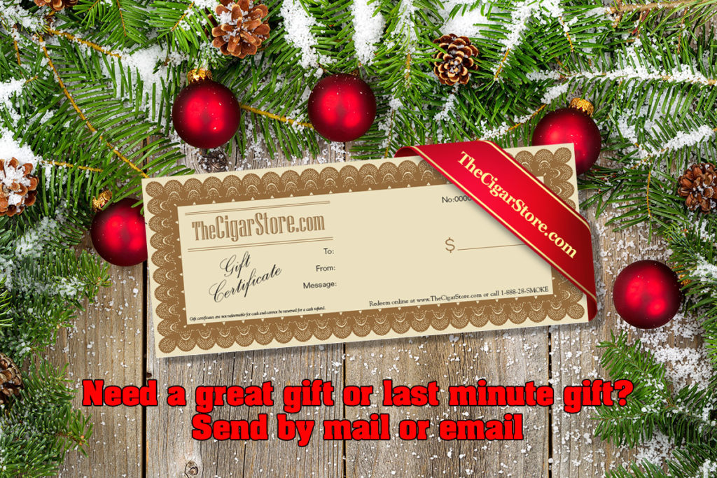 Cigar Christmas Gift Certificate