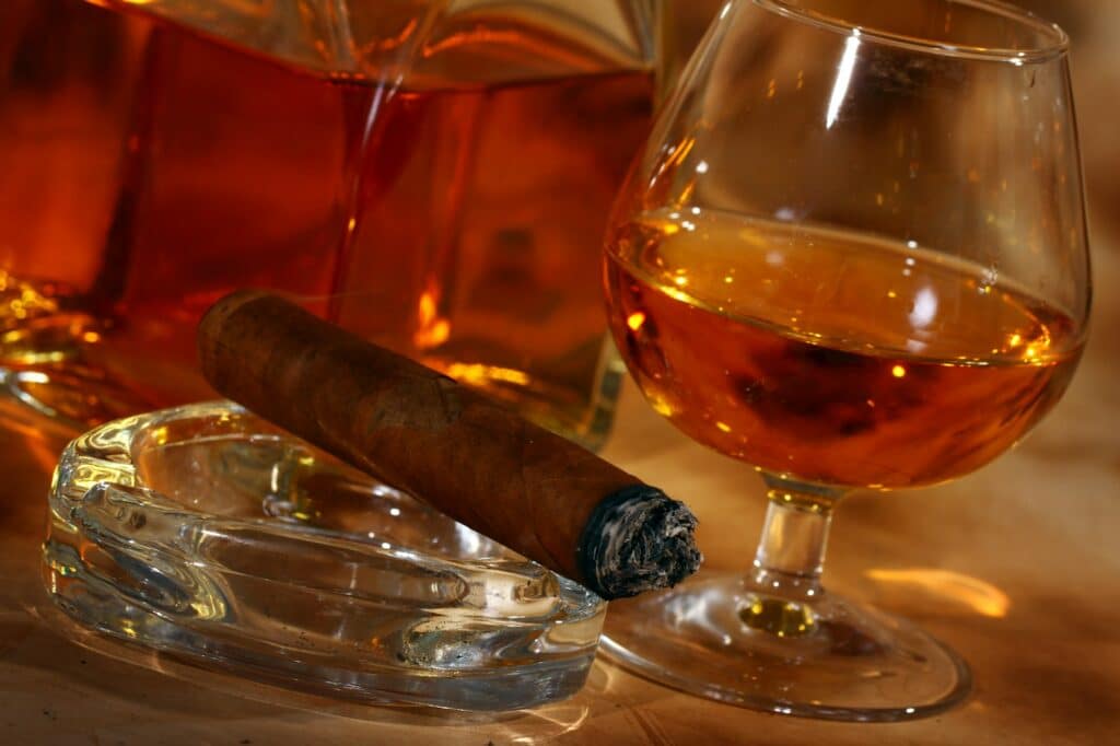 Cold whiskey and cigar