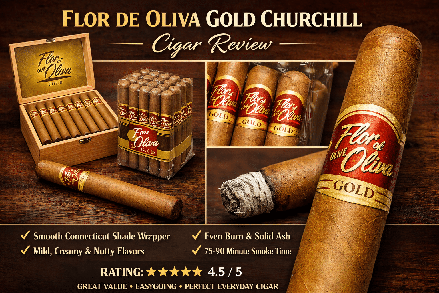 Flor de Oliva Gold Churchill Cigar REview