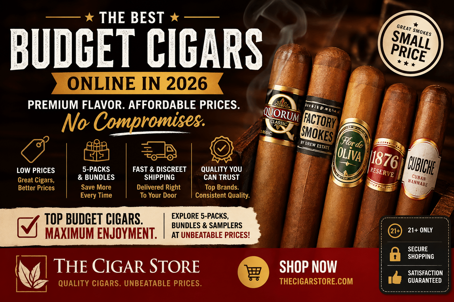 Best Budget Cigars Online in 2026 (Top Picks That Don’t Break the Bank)