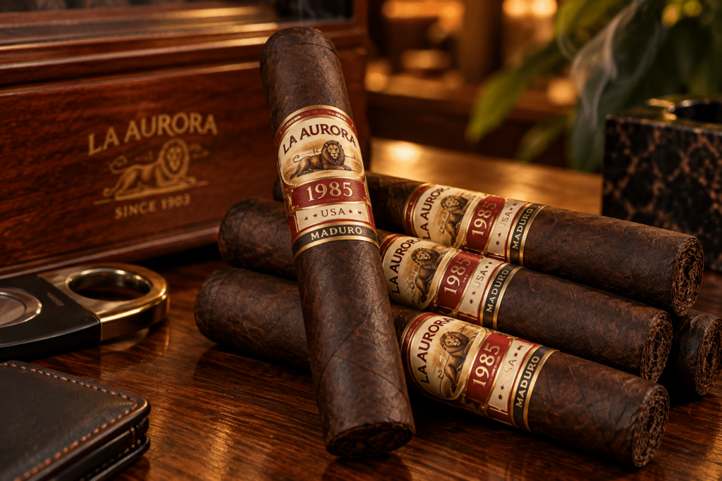 LA AURORA 1985 USA ROBUSTO MADURO CIGAR REVIEW