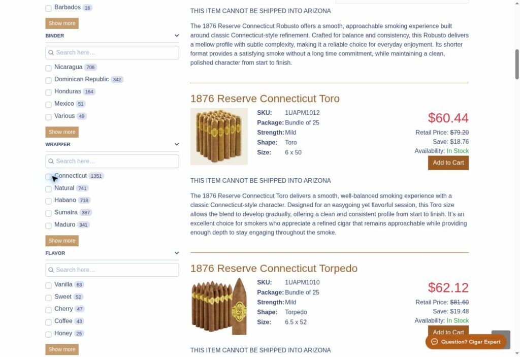 How to Find the Right Cigar with The Cigar Store’s Extended Search