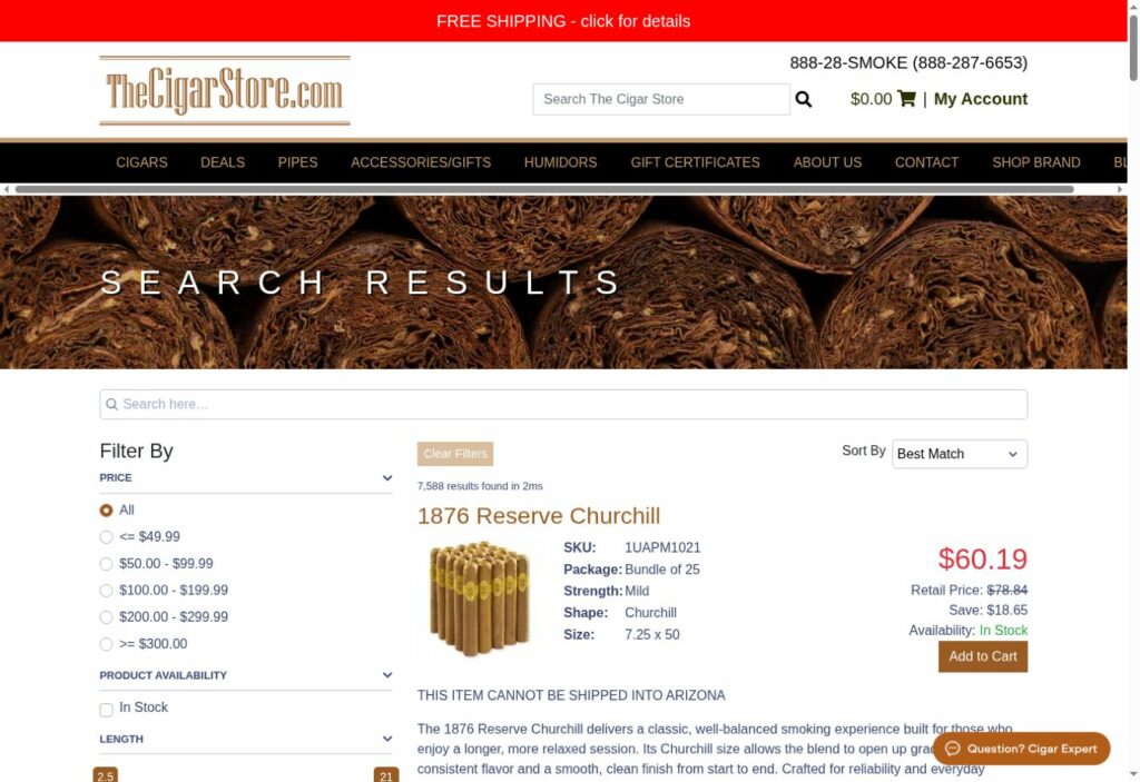 How to Find the Right Cigar with The Cigar Store’s Extended Search
