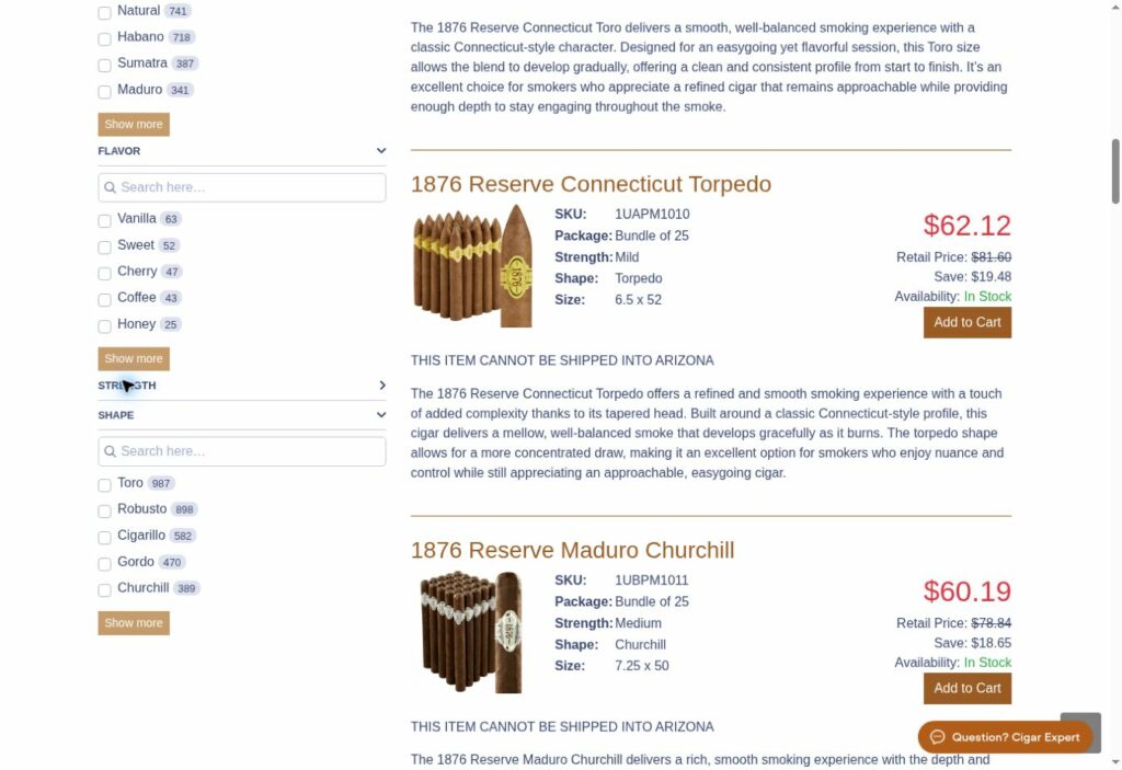 How to Find the Right Cigar with The Cigar Store’s Extended Search